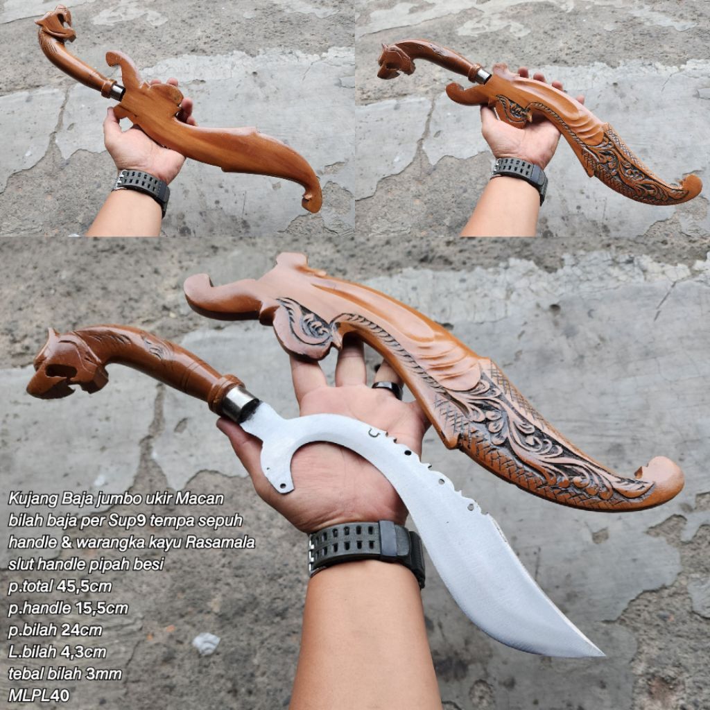 Kujang baja sup9 kayu rasamala