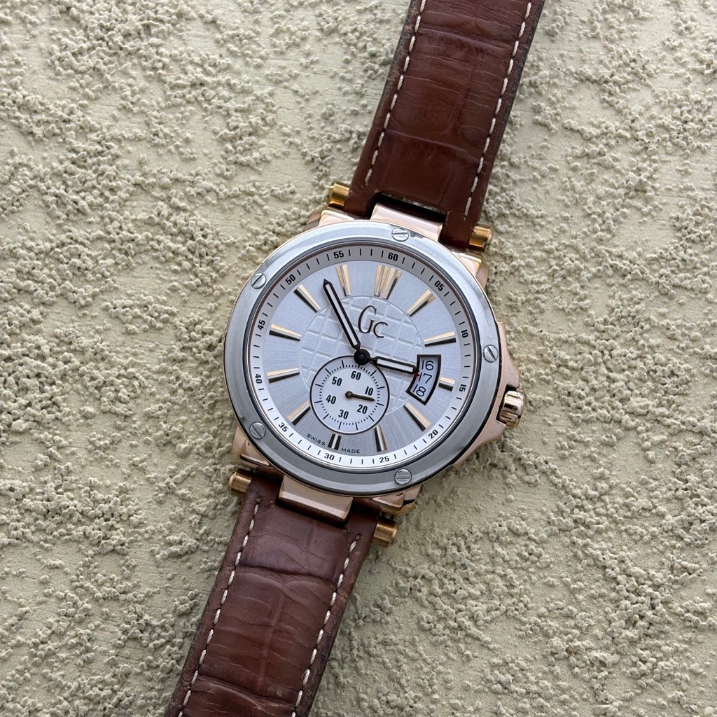 Watches Jam tangan Fullset Gc Guess Collections Sweep Sub sec X6500 Second Preloved