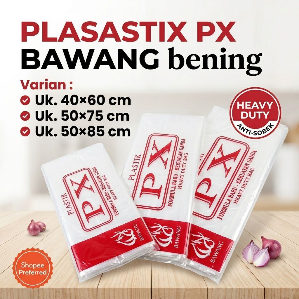 Kantong Plastik PX Bawang Sayur Super Bening Uk.40×60 dan 50×75(500gram)