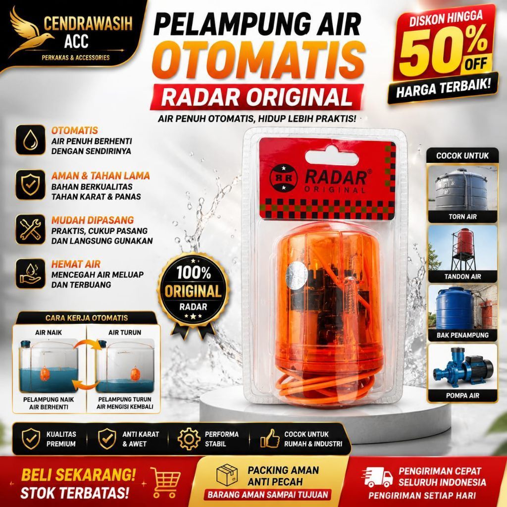 Pelampung Air Otomatis Radar Original Saklar Tandon Air Otomatis Pelampung Toren Pompa Air