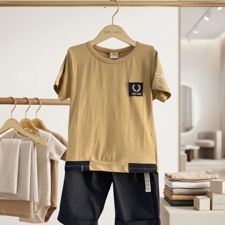 USON 4458| Stelan Import Anak Laki Laki baju kaos celana katun