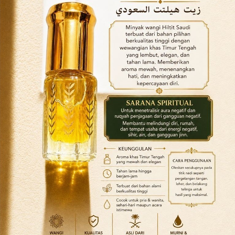 MINYAK HILTIT SAUDI 3 ml sarana spiritual