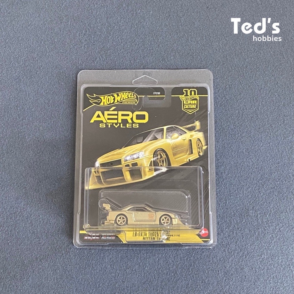Hotwheels Premium Aero Styles LB-ER34 Super Silhouette Nissan Skyline Chase Gold
