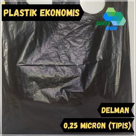 Pack- Kantong Plastik Kresek Delman Ekonomis Uk. 40 Hitam Isi 50 Lembar