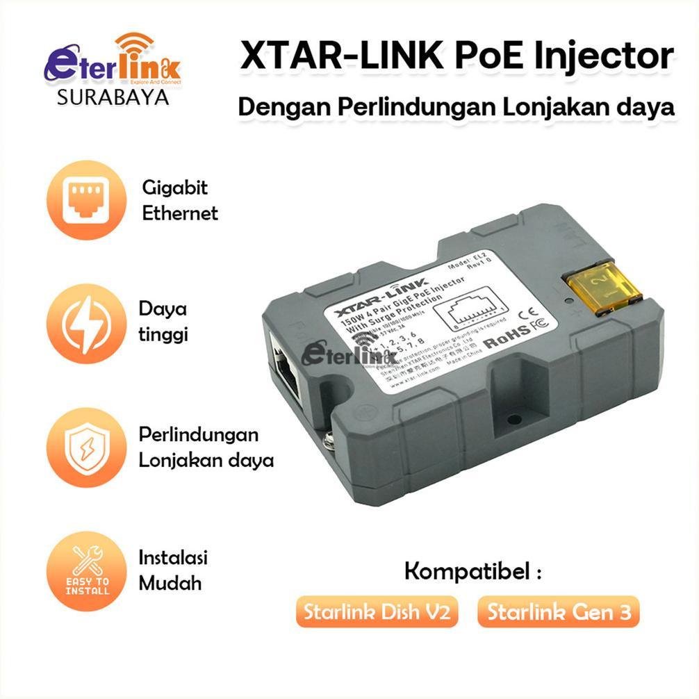 STARLINK ETHERNET ADAPTER / LAN / RJ45 STARLINK POE INJECTOR 12V-48V/3A 150W PAKET INTERNET 150W POE