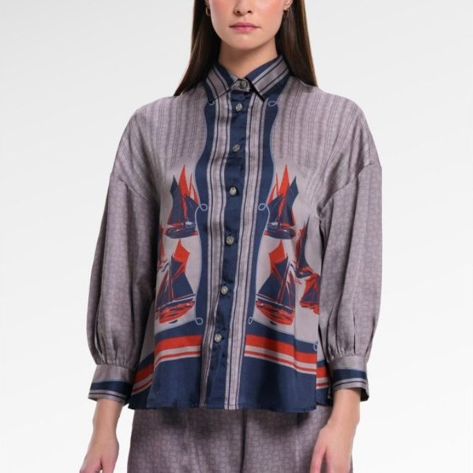 Set Benang Jarum Nautlcagram Yoke Shirt and Pants Anchor