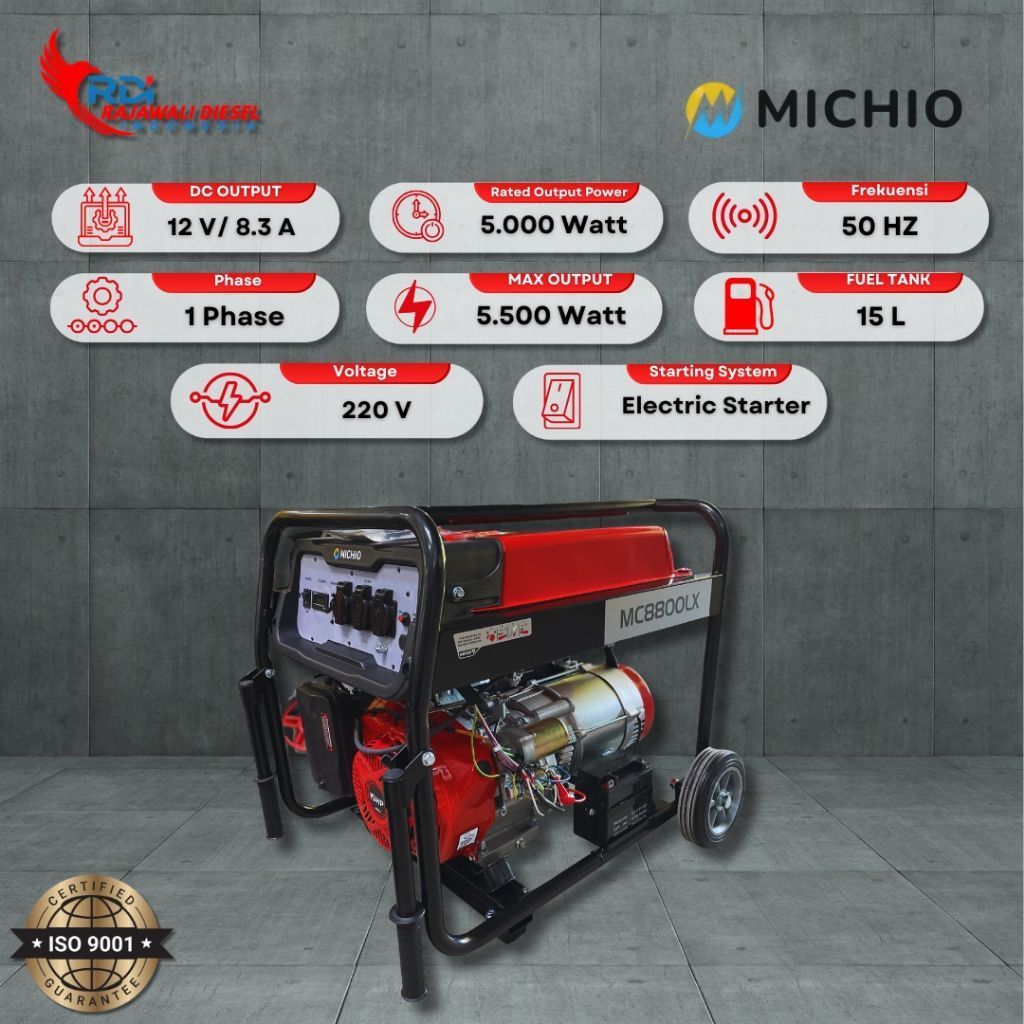 MC8800LX Genset Michio 5000 Watt