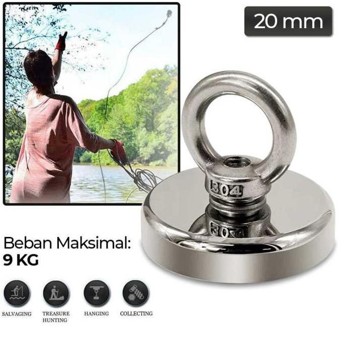 Magnet Neodymium Super Strong Kuat Model Bulat Besar Fishing Magnet