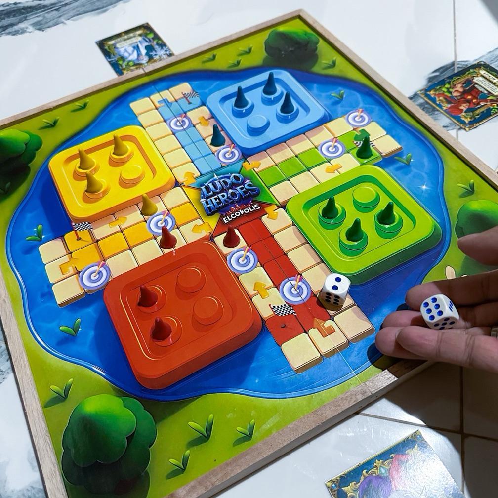 BARUU (Elco) Ludo Heroes - Permainan Ludo Kayu (gaya baru)