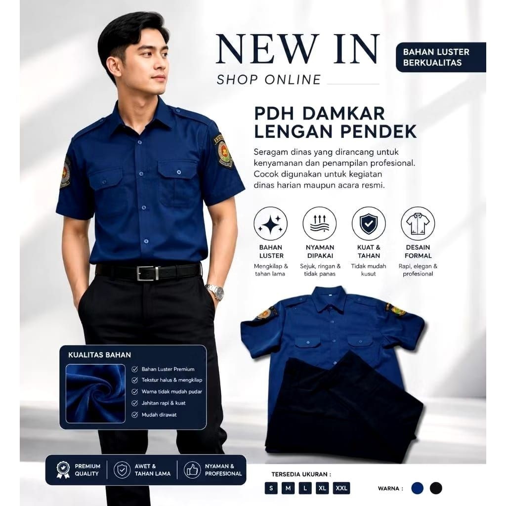 STELAN PDH PEMADAM KEBAKARAN  BAJU DAMKAR BAHAN LUSTER