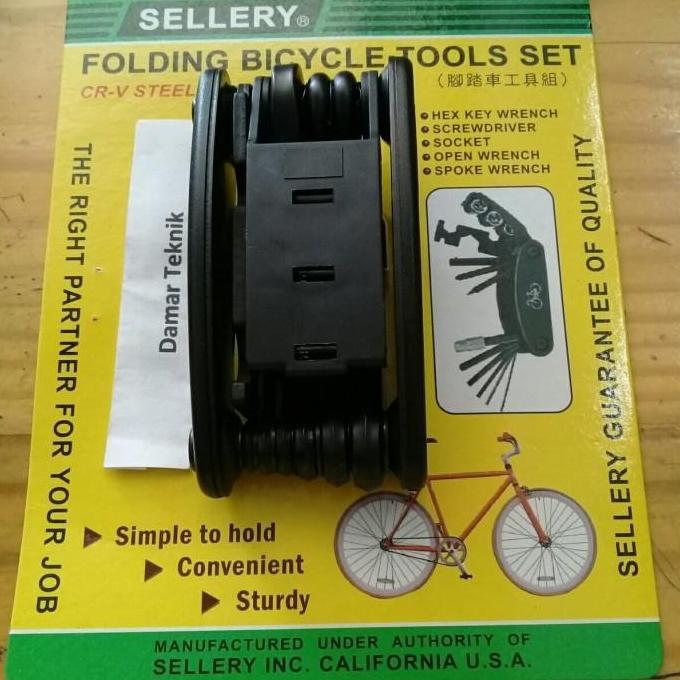Promo Kunci Sepeda Tools Set Sepeda Sellery USA Folding Bicycle Tools Set Diskon