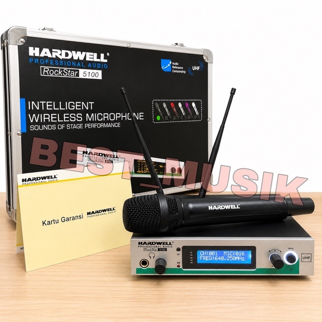 Mic wireless hardwell rockstar 5100 original free koper Single mic hardwell ROCKSTAR5100 HITAM