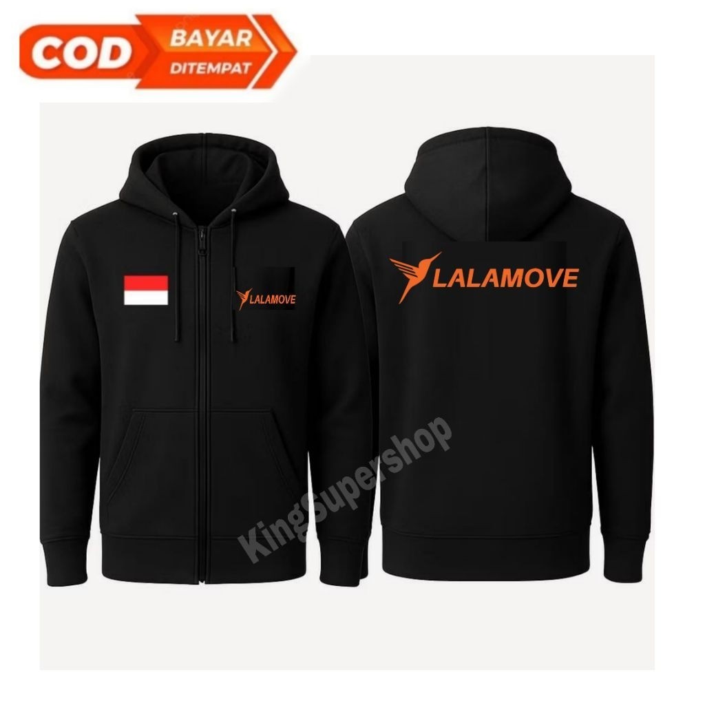 JAKETT DRIVER LALAMOVE VARSITY BASSBALL HITAM OREN LOGO SABLON LALAMOVE DRIVER FASTER TERBARU