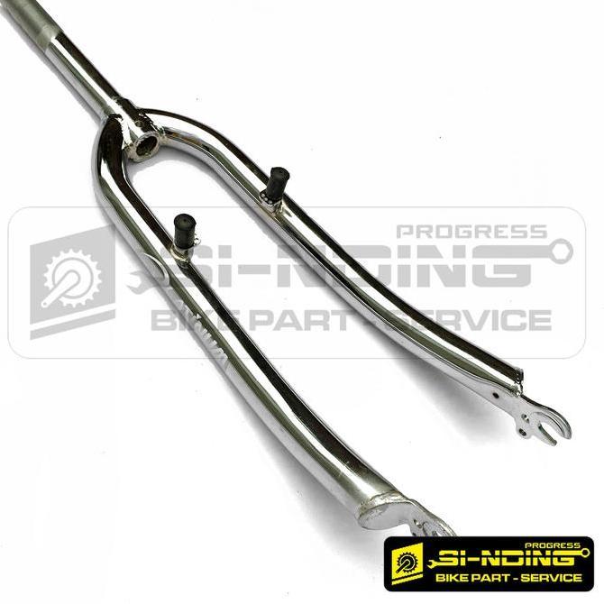 Fork Rigid Chrome Silver Platinum Taiwan Sepeda Federal Communter 26 Inch Drat  Cantilever V Brake