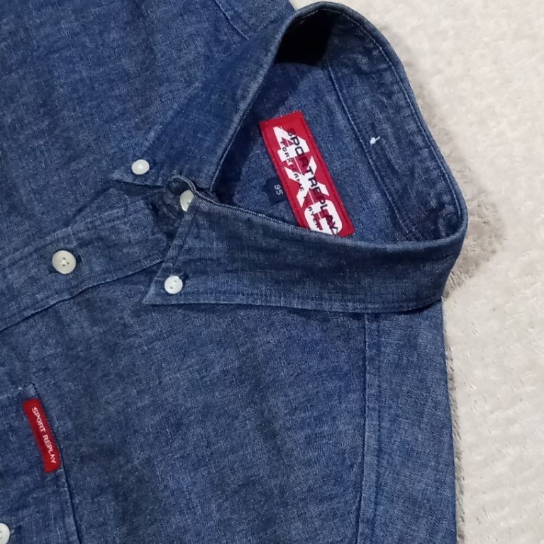 Kemeja Panjang Denim Cowok Sport Replay Size L