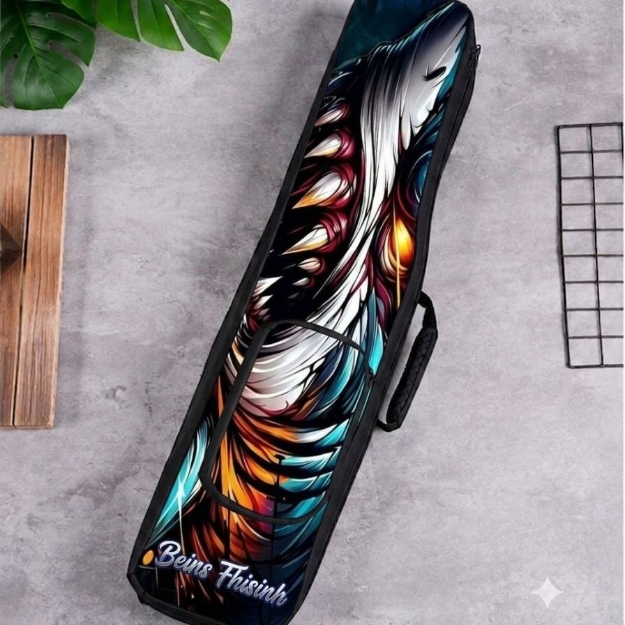 Tas Joran Reel Ransel Gambar Ikan Ukuran 70cm Bahan Bimo Anti Air/Tas Pancingan Tegek Model Terbari 