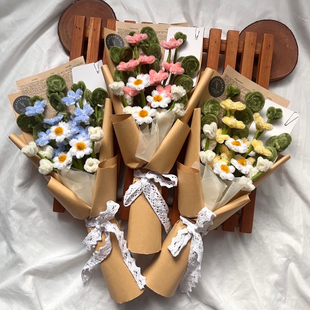 [Sajangkah Better Life] Chastella Bouquet | Buket Bunga Kawat Bulu | Hadiah