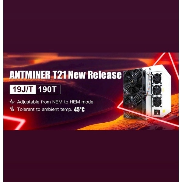Bitmain Antminer T21 190T Bitcoin Miner 3500w