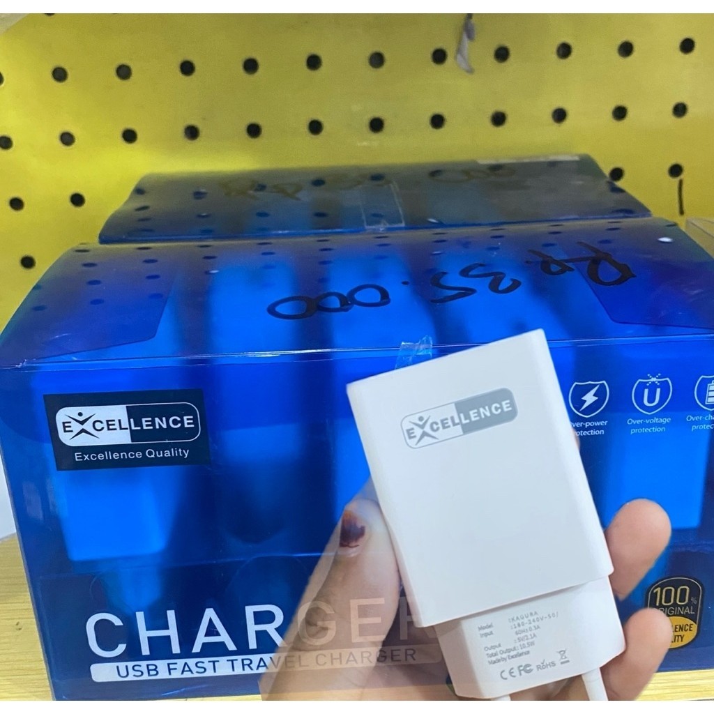 KEPALA CHARGER USB EXCELLENCE CHARGER USB FAST TRAVEL CHARGER 100% Original