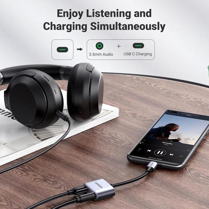 Tripx- Ugreen Converter Splitter Dac Type C To Jack 3.5Mm +Type C Charging Audio