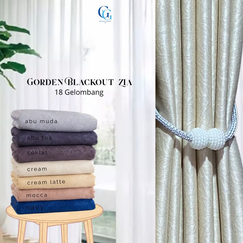 Gorden Blackout Zia Serat Akar 18 Gelombang Gorden Jendela & Pintu