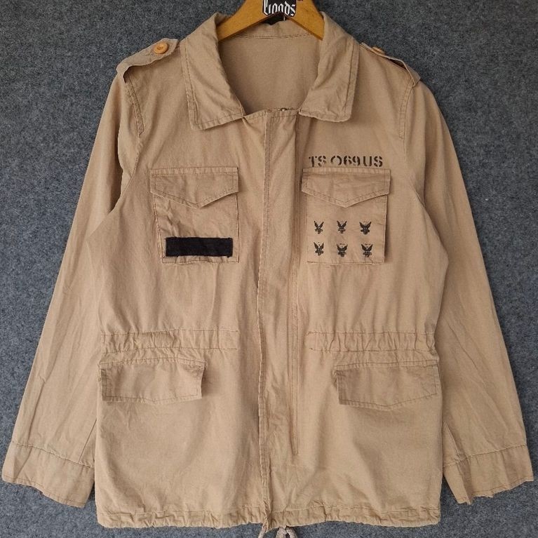 Khaki M65-Style Utility Jacket size M