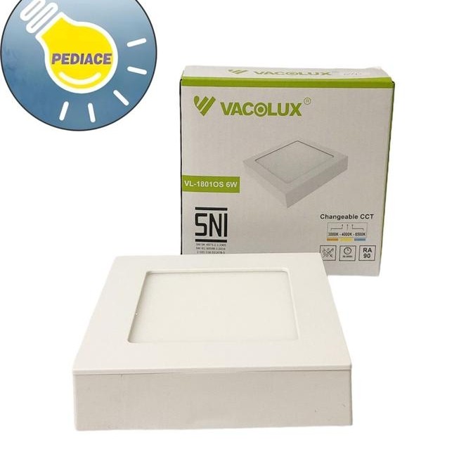 Lampu LED Panel Light 6W VACOLUX Kotak Tempel / Outbow Changeable CCT