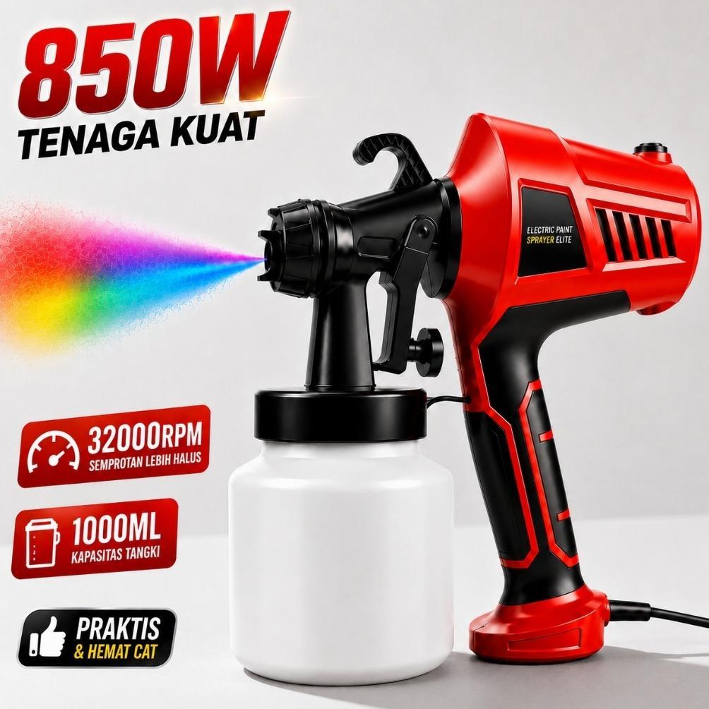 Spray Gun Semprot Listrik 800W Electric Spray Gun 1000ML Painter Sprayer  Multi Mode Semprot Cat Din