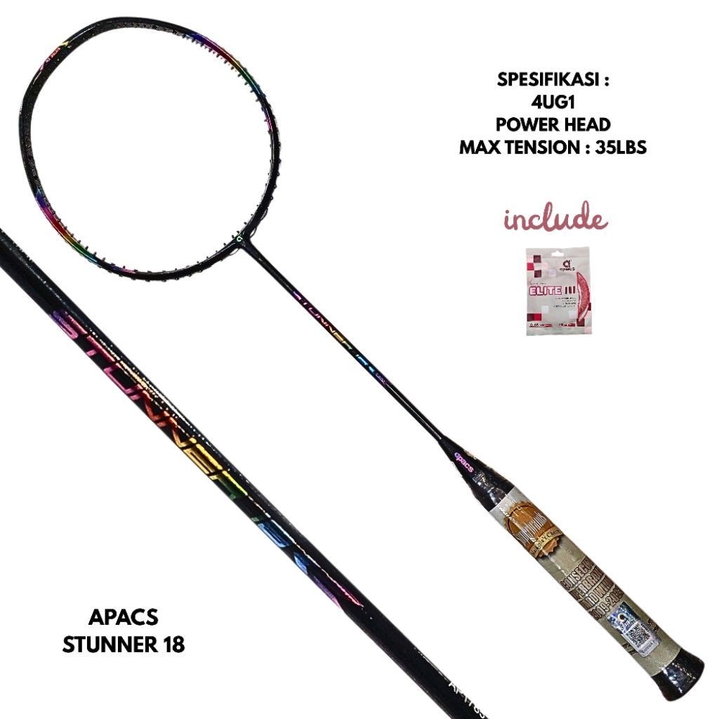 Apacs Raket Bulu Tangkis Stunner 18 dengan Desain Warna-warni dan Performa Terbaik