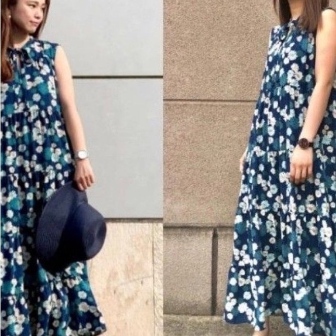 Uniqlo Paul & Joe Dress Green Floral Dress (M)