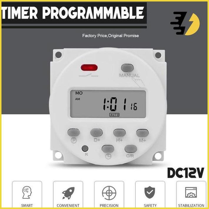Timer Digital Progamable Timer Switch Relay Countdown - Timer Dc 12V Baru