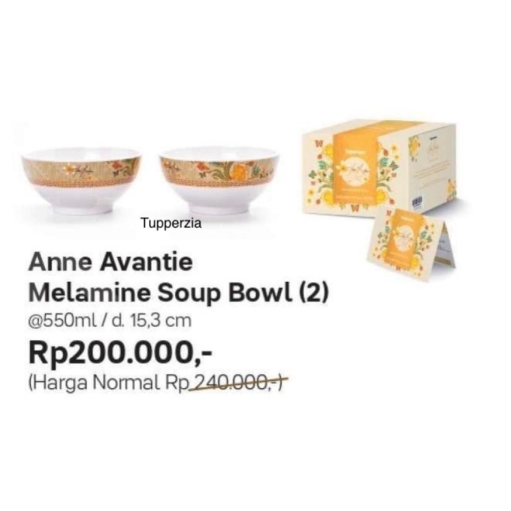 Anne Avantie Melamine Soup Bowl (2 ) Tupperware