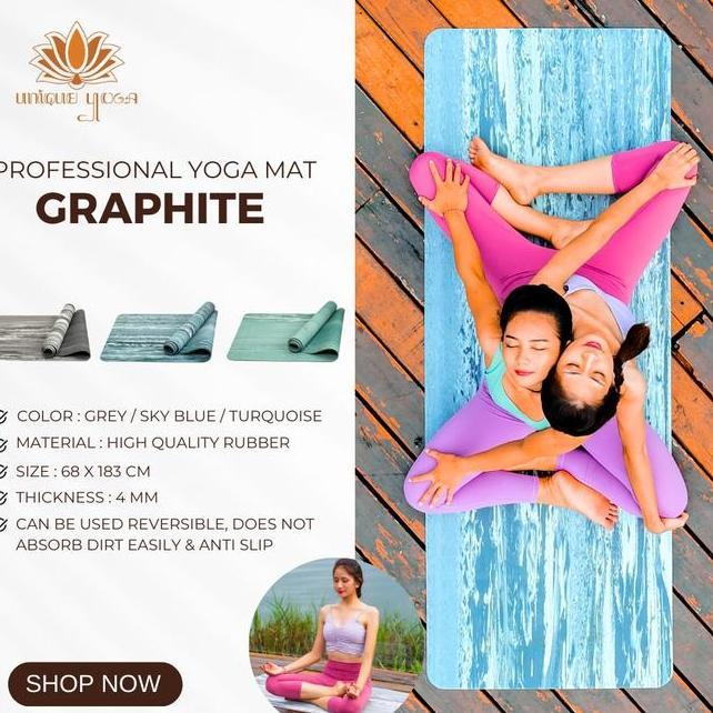 Yoga Mat Graphite Matras Yoga Pilates Motif Marble