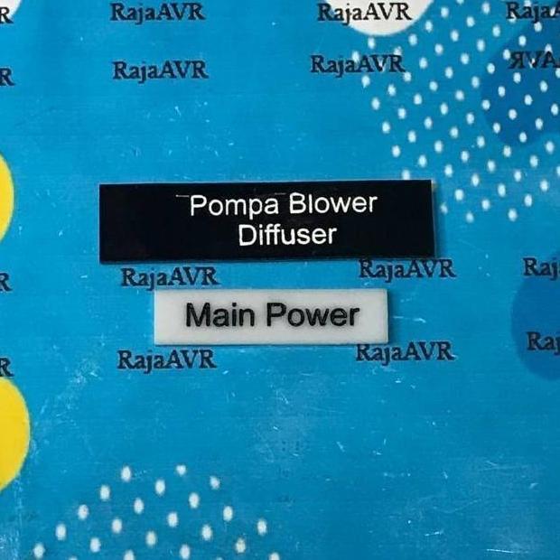Name Plate Tinggi 40Mm Panel Tag Control Listrik Custom Label Spesifikasi Acrylic Jasa Nameplate