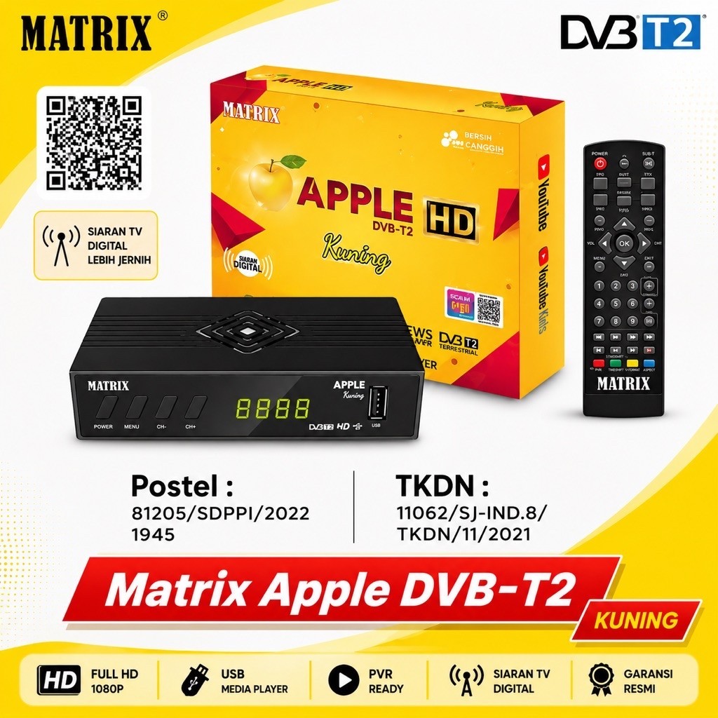 SET TOP BOX SET TOP BOX MATRIX APPLE KUNING (STB)