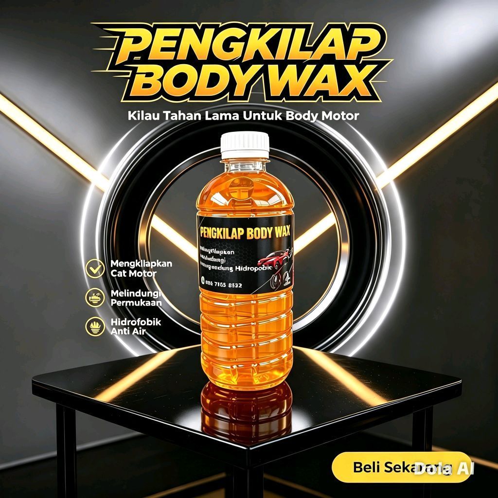 pengkilap beeswax cair,pengkilap body motor mobil premium, pengkilap wax body motor 500ml