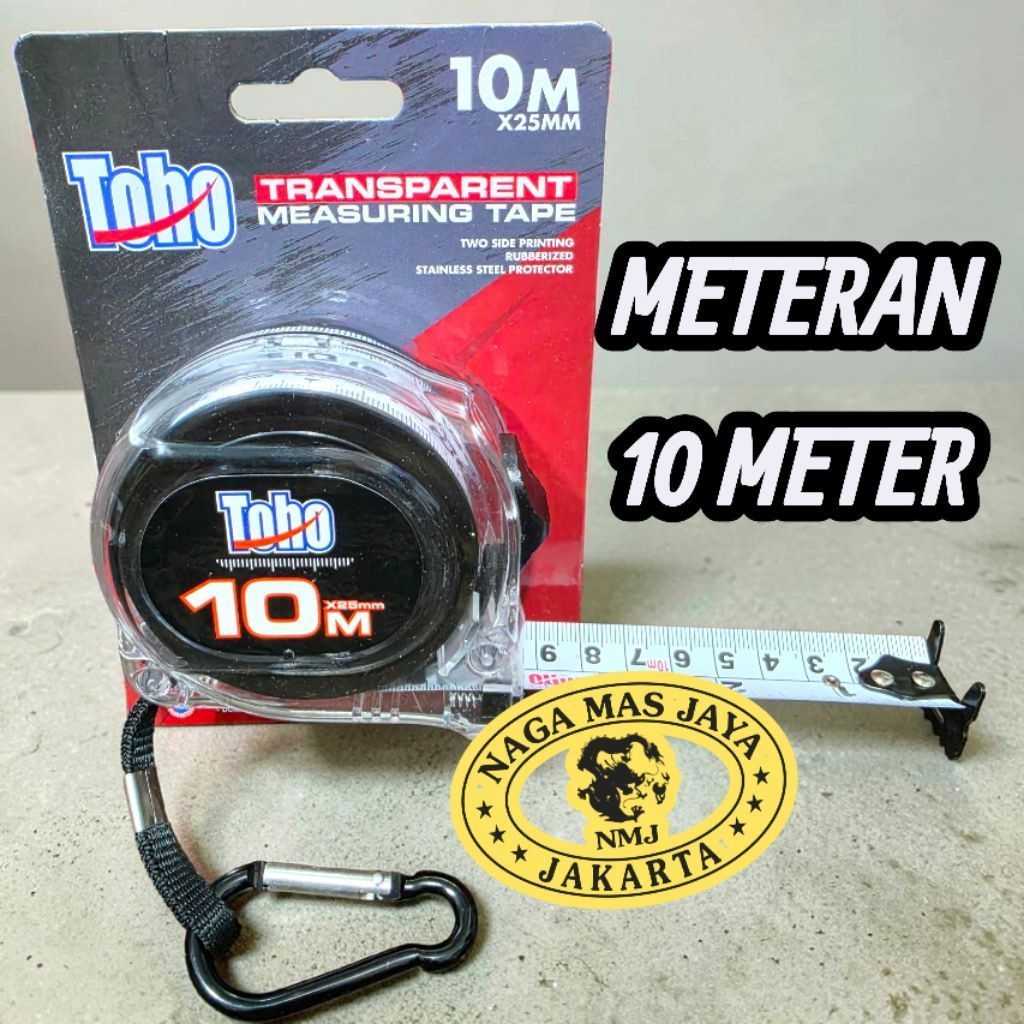 METERAN TOHO 10 METER TRANSPARAN / ALAT UKUR PLAT 10M TOHO TRANSPARAN / METERAN 10 M TOHO