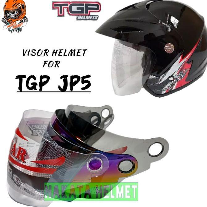 Kaca helm TGP JP5 visor helmet tgp single visor hitam pelangi bening