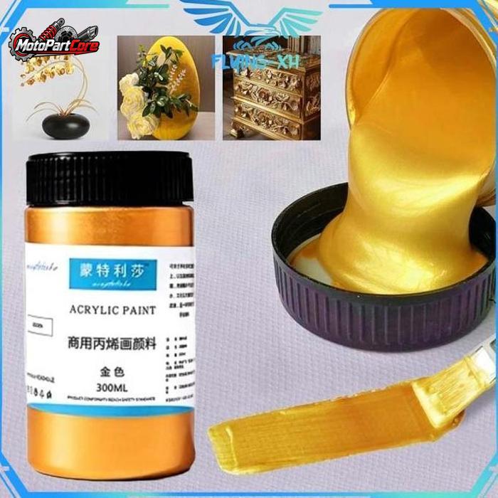 Cat Warna Akrilik 300ml Cat Metalik Gold Cat Akrilik Metalik Cat Metalik Emas Tahan Air UV Resistant