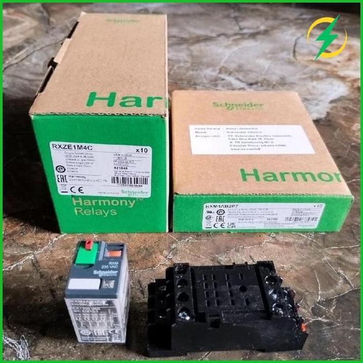 Relay Schneider Rxm4Ab2P7 + Socket 1Set Baru