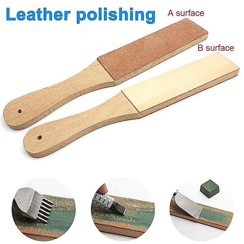 Stroping Kulit Sapi 2 sisi STS 28x4 cm,stroping kulit sapi/kulit domba / Stroping Kulit Asah Pisau /