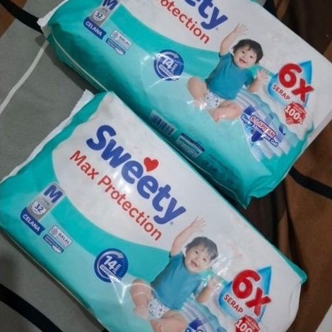 Popok Bayi Sweety Max Protection Ukuran M 6x Serap