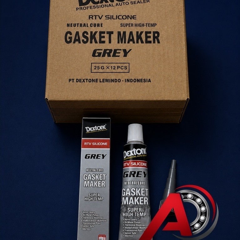 (12 Pcs) Lem Silikon Dextone GREY 25gr Lem Paking Mesin Pompa Knalpot Gasket Tahan Panas