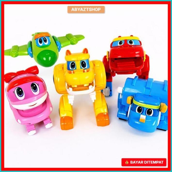 Mainan Anak GoGo Dino Berubah Momo Dino Transformer Robot