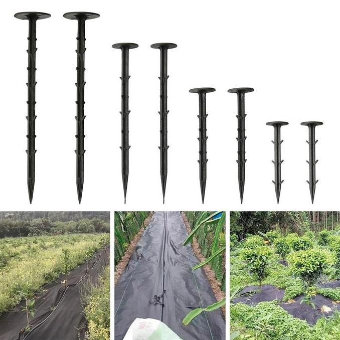 SAMBINAKA Isi 100pcs Paku Mulsa Weedmat 20cm Paku Plastik Mulsa Paku Weedmat Paku Bumi Weedmat