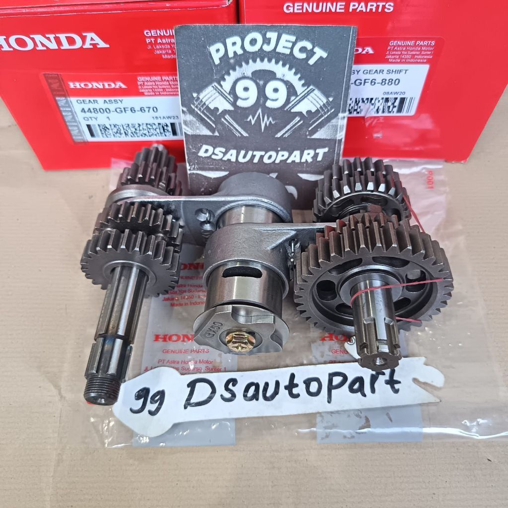 Paket Gigi Komplit GF6 + Drum Shaft Capit Udang Honda Win Win 100 Win New Original