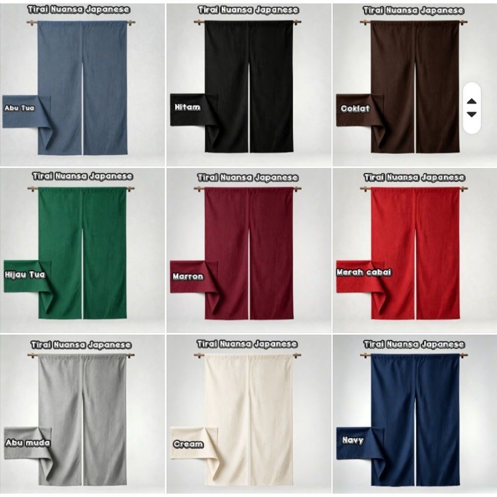 Tirai Gorden Noren Japan Link khusus Riques Ukuran/warna kain/Jenis kain/Model Tirai