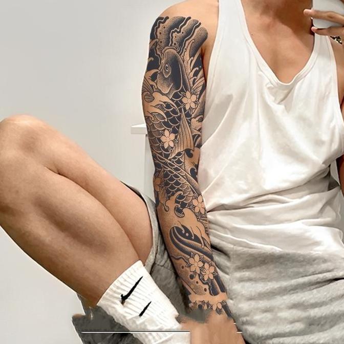 HAWAYMAX Temporary Tattoo Bahan Herbal Tattoo Lengan Penuh Anti Silau & Natural Premium Tattoo Tempo