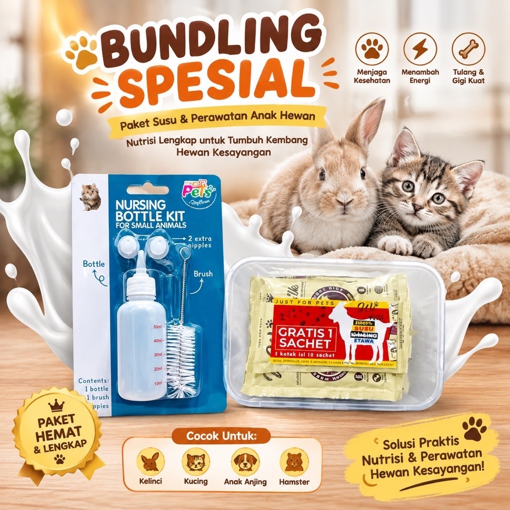 PAKET BUNDLE DOT SUSU 50ml + WI MILK - WI MILK KUCING ANJING