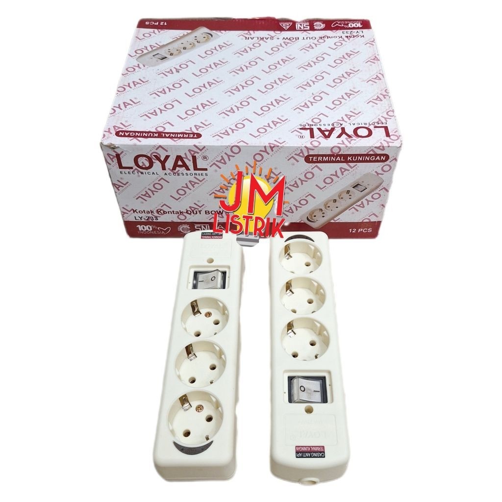 Loyal Stop Kontak Arde Terminal Colokan 3 Lubang + Saklar SNI